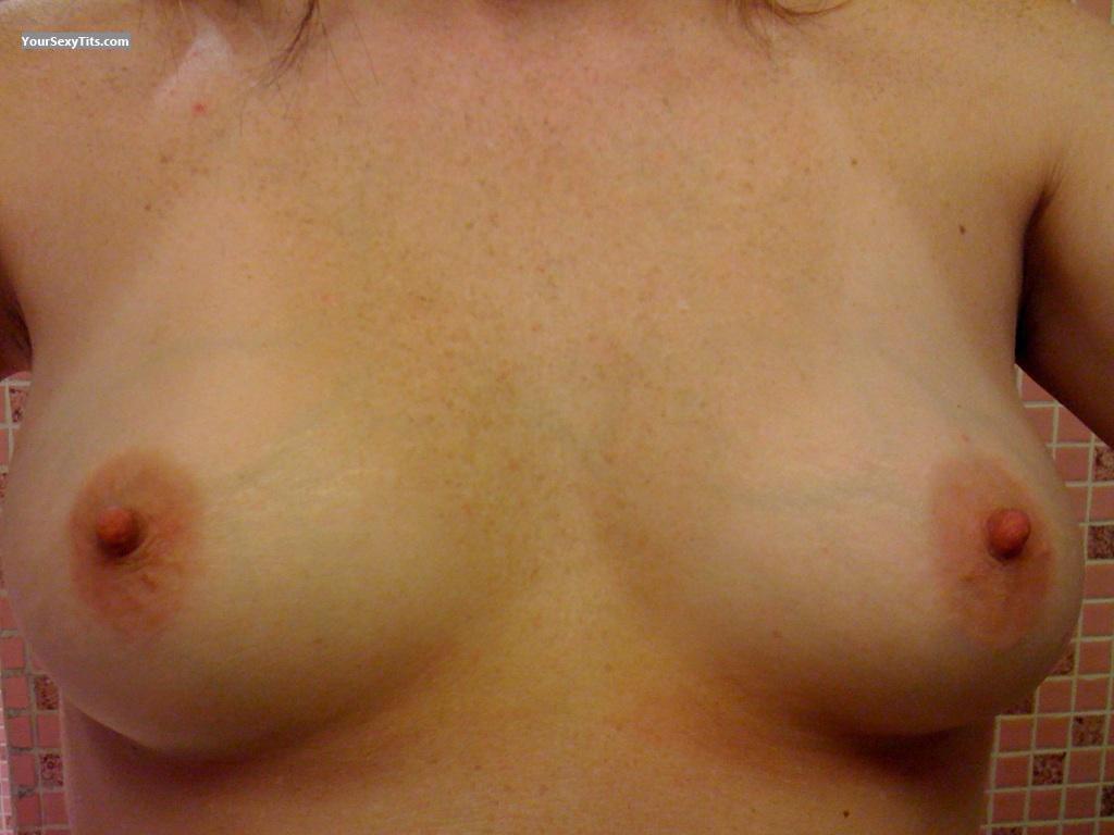 Tit Flash: Wife's Medium Tits (Selfie) - Farwest from United States
